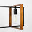 Lustre 4 lumières de style maison de campagne avec bois naturel et métal noir