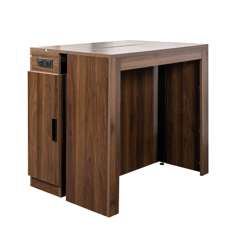 Modern Multifunctional Extendable Dining Table, Walnut