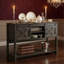 Table d'entrée de ferme moderne 46 "avec rangement et porte de grange coulissante, gris foncé