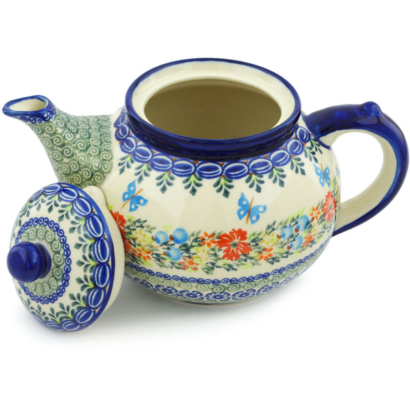 August Grove® Lampron 64oz. Floral Teapot
