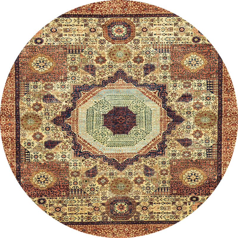 Abstract Indoor Rug, Round 8'