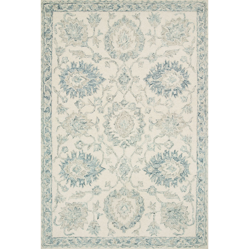Tapis oriental en laine crocheté à la main Aden, Rectangle 9 pi 3 po x 13 pi