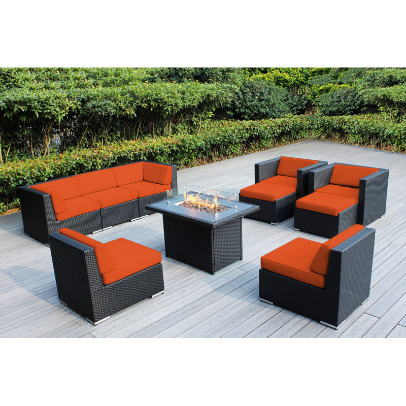 Ensemble de conversation à 9 places pour l'extérieur avec table modulaire et foyer sans assemblage Bathampton