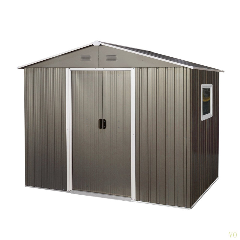 8Ft X 6Ft Outdoor Metal Storage Shed With Window