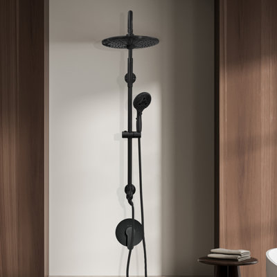 Pomme de douche avancée 10 po sans valve combinée noir mat
