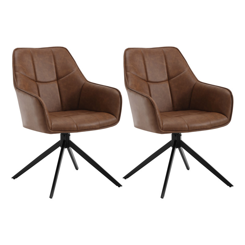 Tajana Upholstered Metal Side Chair, Tan, 2