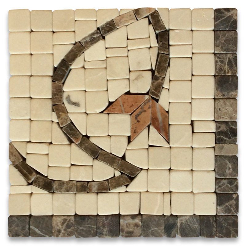 Edera Sienna 4'' x 4'' Matte Marble Decorative Accent Tile