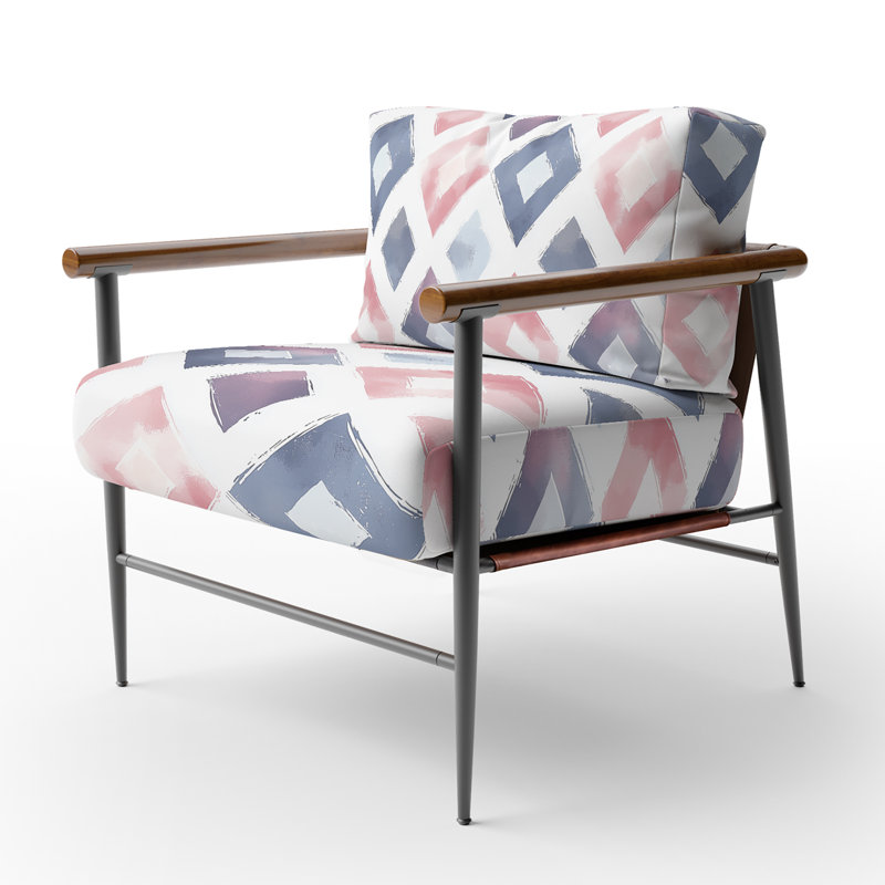 Chaise rembourrée Kids, Bras ronds bruns