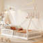 Lit simple avec clôture en blanc - Bois de pin massif pour un décor charmant-130080200