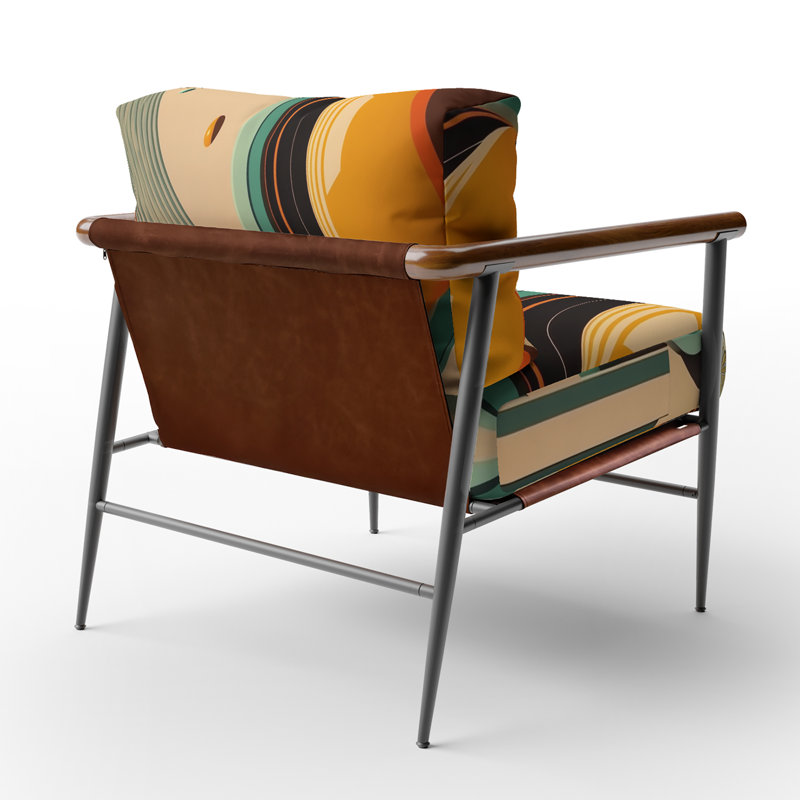 Fauteuil d'appoint en velours rétro Mid-Century, Noir