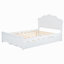 Lit plateforme en bois avec tête de lit et lit gigogne simple-1349527458
