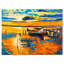 Bateau et jetée au coucher du soleil, reproduction sur toile tendue-1545791786-1549551779