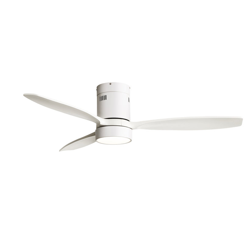 52" Modern Solid Wood Smart Dimmable Ceiling Fan With 3cct Led Lights, 6-speed Reversible Dc Motor, Timer, Remote & App Control
