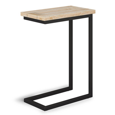 24" White Metal End Table
