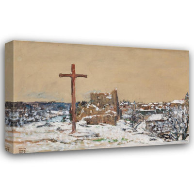 «Cross on a Winter Hilltop» par Harvey T. Dunn - Art mural sur toile tendue avec châssis