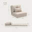 Chaise longue, canapé-lit pliant rembourré avec dossier réglable, beige