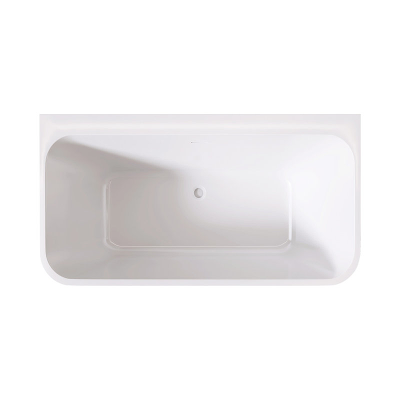 55" Gloss White Acrylic Rectangular Soaker Bathtub, , Resin And , Fiberglass Reinforced, Non-Slip For Secure Use, Design, Drains Excluded Standing White, Construction, Reinforcement Layer, ,