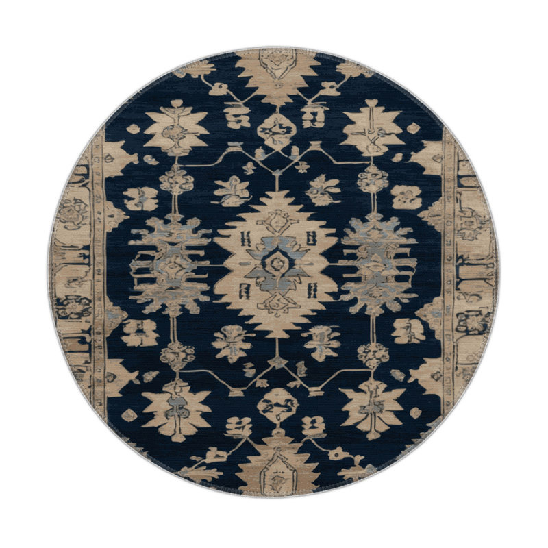 Tapis gris intérieur et extérieur surteint, Rond 5 pi