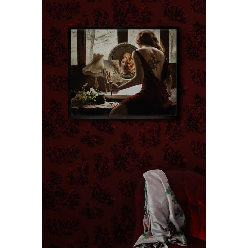 Huang 10m x 52cm Matte Paste the Wall Wallpaper Roll, Red