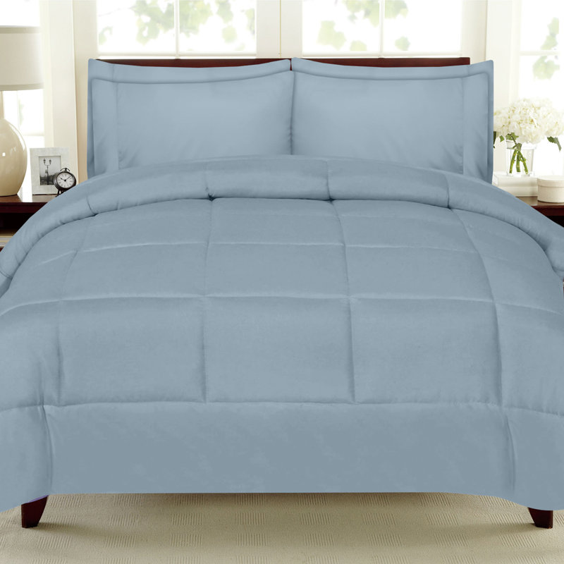 Misty Blue Full Down Alternative Microfiber Bed in a Bag Set