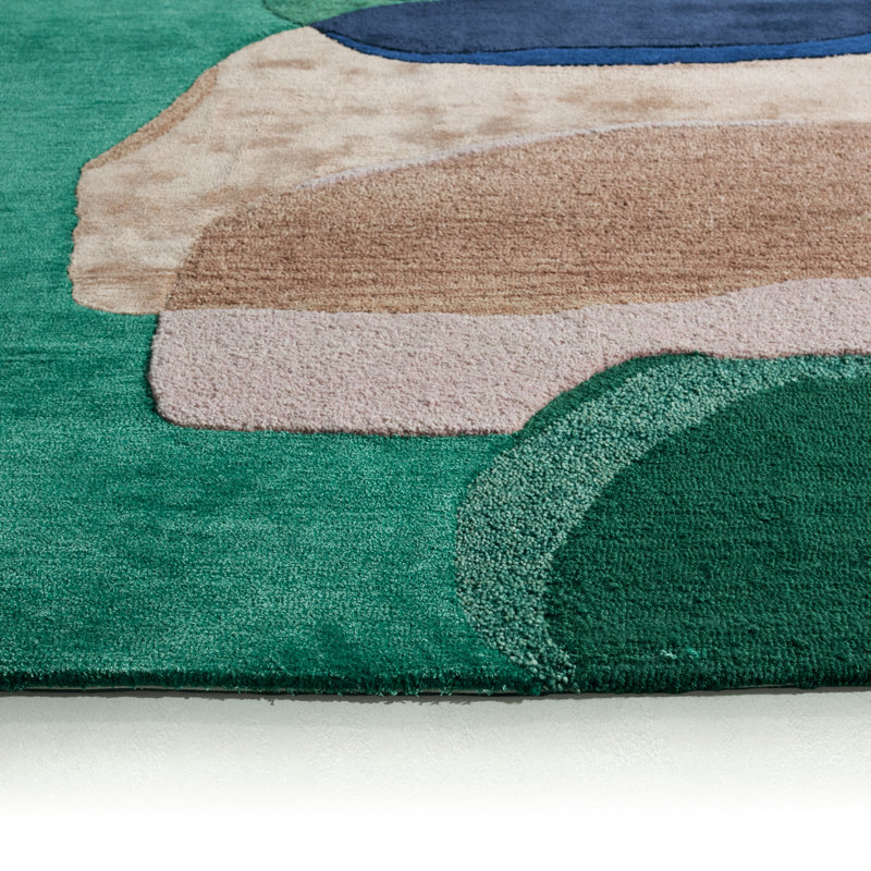 Jaipur Living Divya LYD03 Tufted Abstract Green Area Rug (9'X12'), Rectangle 6' x 9'