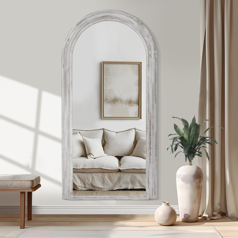 Miroir mural Arch, Blanc patiné