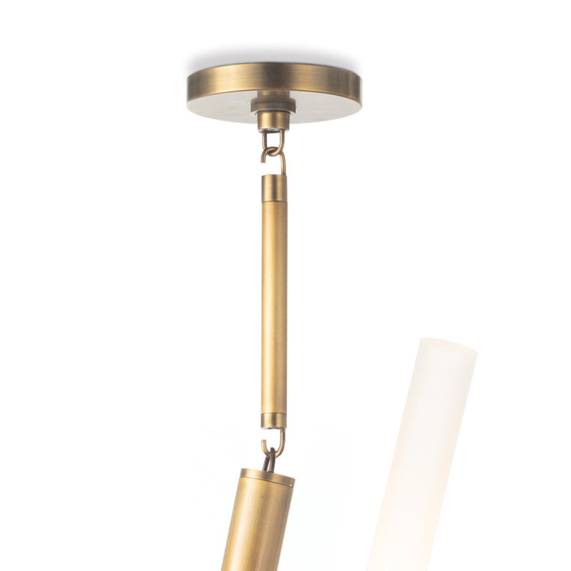 Traveler Chandelier, 44.5"W x 43.5"H, Natural Brass