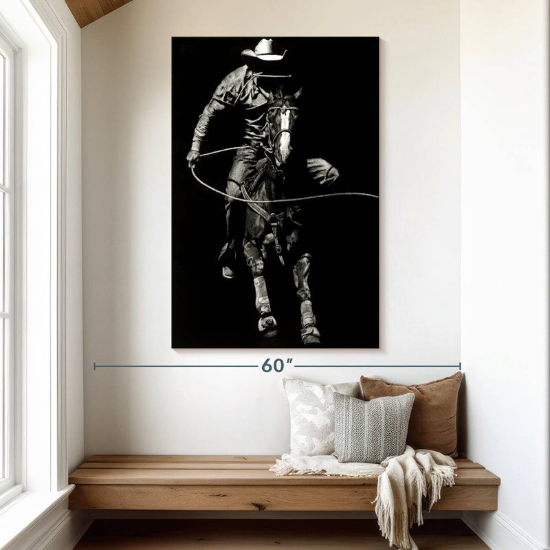Lelar Scratchboard Rodeo VIII, 51" H x 34" W