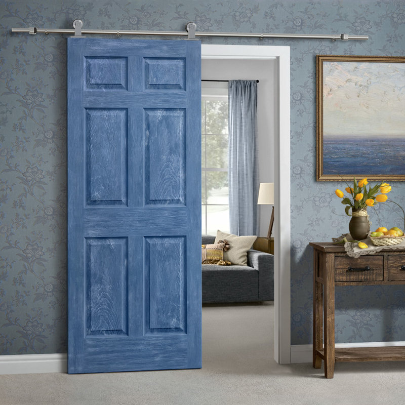 Porte standard lambrissée en bois manufacturé, Bleu rétro, 30 po x 80 po