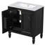 Meuble-lavabo de 30 po avec lavabo, deux portes avec tablette, charnières de porte à fermeture en douceur, style rétro-115898625