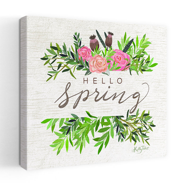 Hello Spring Contemporary Spring Flower Art, 32" H x 32" W