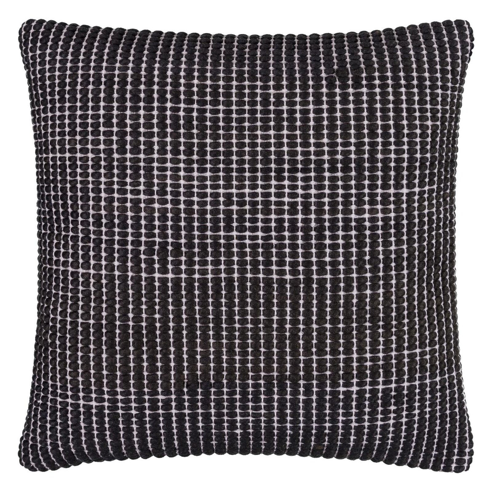 Waverly Wool Throw Pillow, Black, Down, 22" x 22"