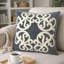 Coussin décoratif Dery, velours gris accent de vigne rétro, carré de 20 pouces-122359329