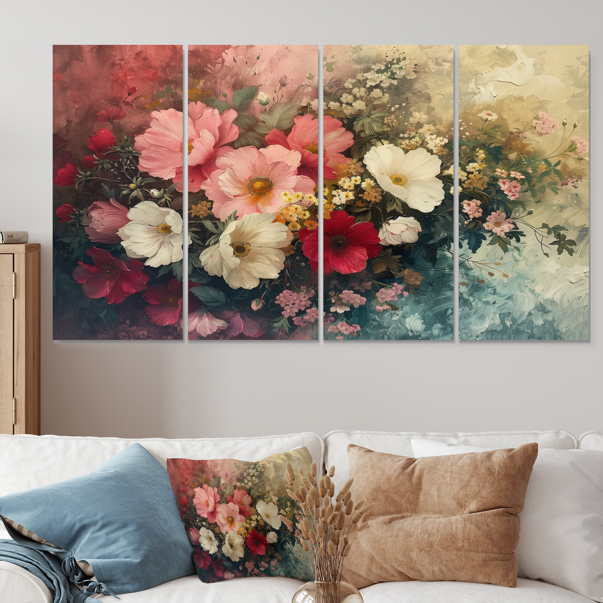 Winston Porter Pink White Floral Fusion Plants - Petunias Canvas Wall ...