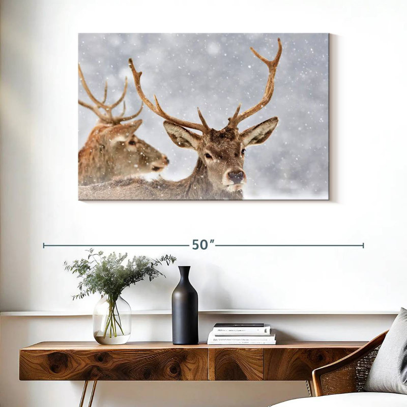 Brampt Winter Red Deer, 26" H x 39" W