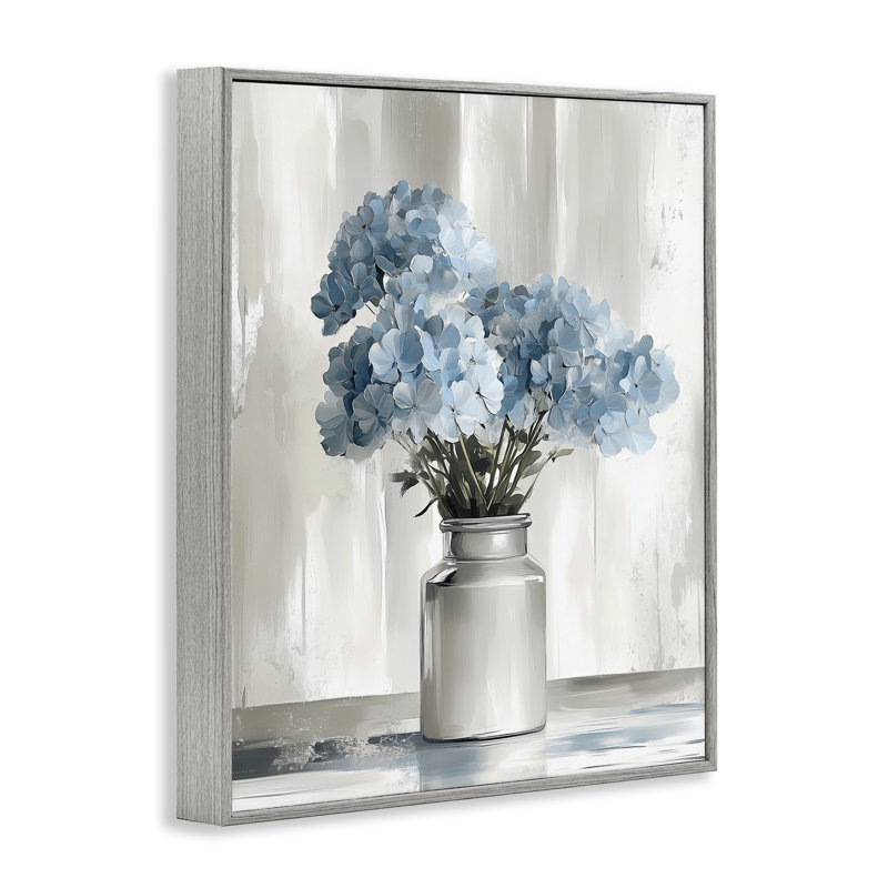 «Blue Cottage Hydrangeas Giclee Art», conception par Annabelle Hall, Gris, H 14 po x l 11 po