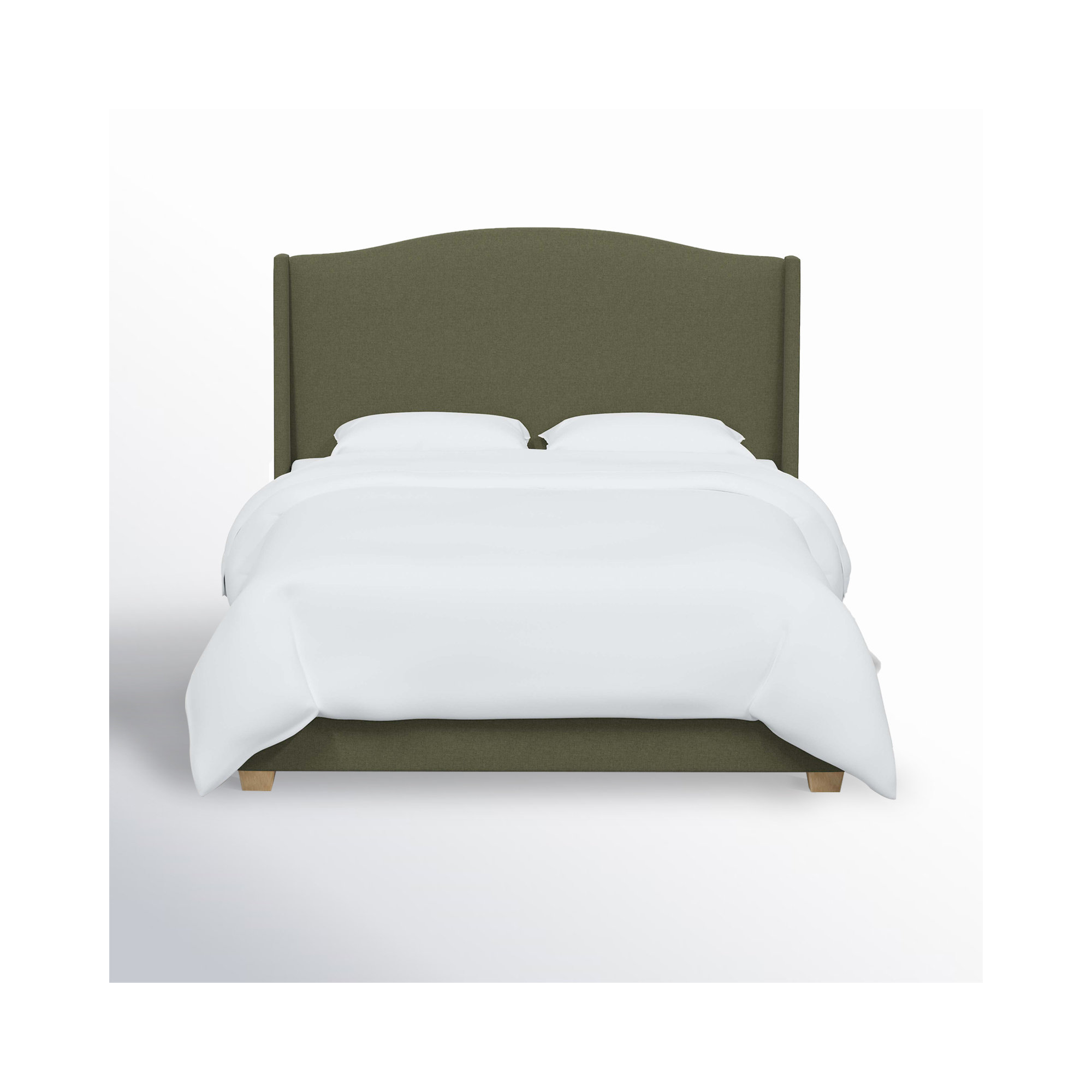 Allis Upholstered Wingback Bed, Twin, Zuma Laurel Textured Linen