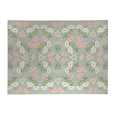 Tapis d'intérieur antidérapant May fleurs