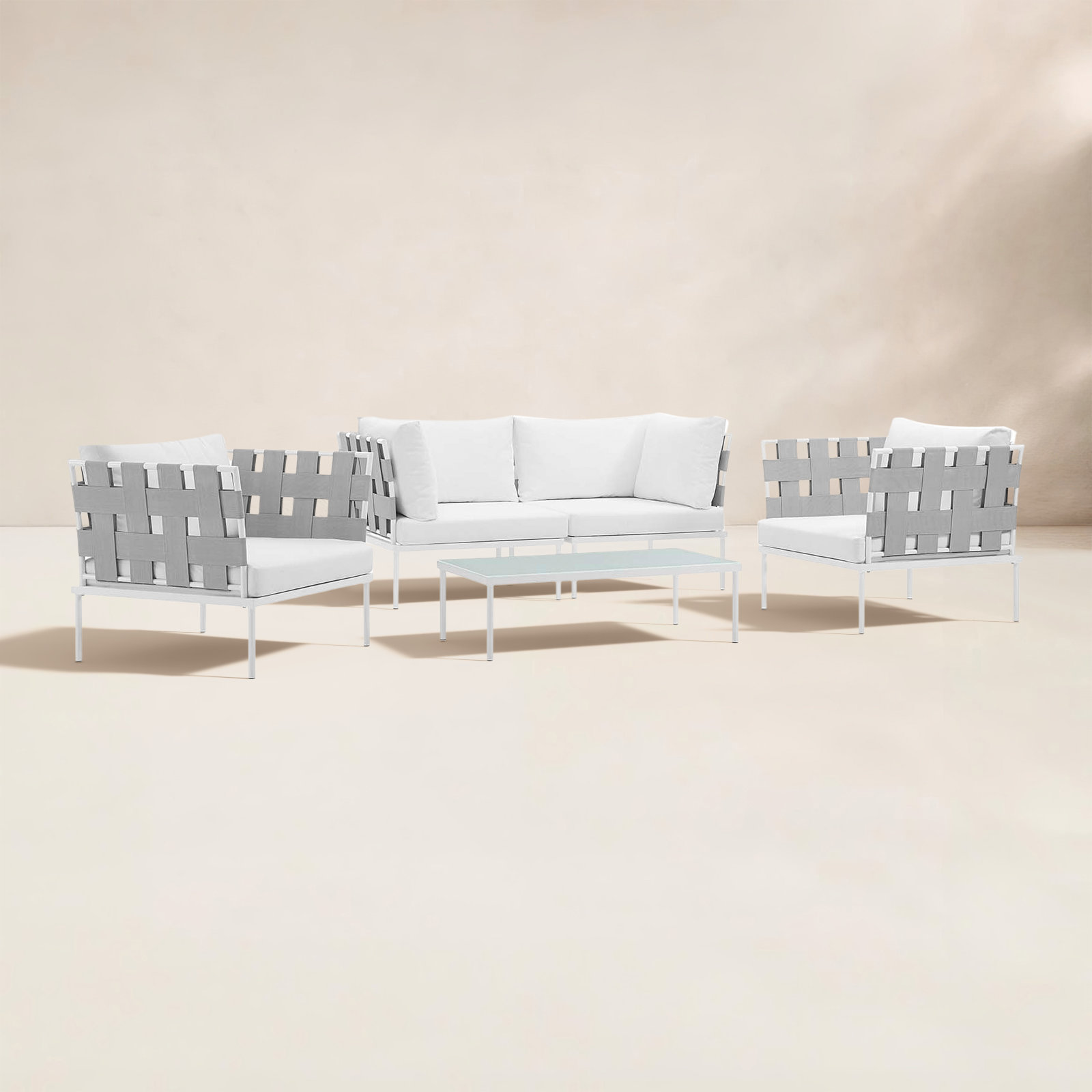 Harmony 4-Person Patio Seating Group, White