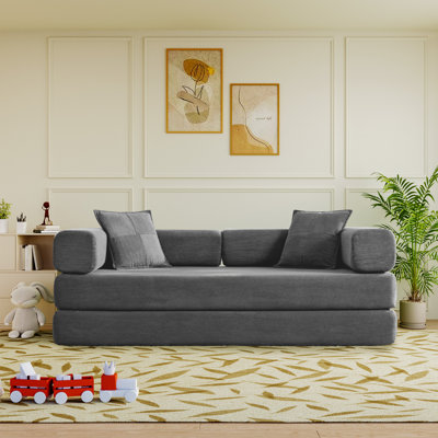 78-Inch King-Size Convertible Sleeper Sofa Bed with No Assembly, Hybrid Mattress Couch
