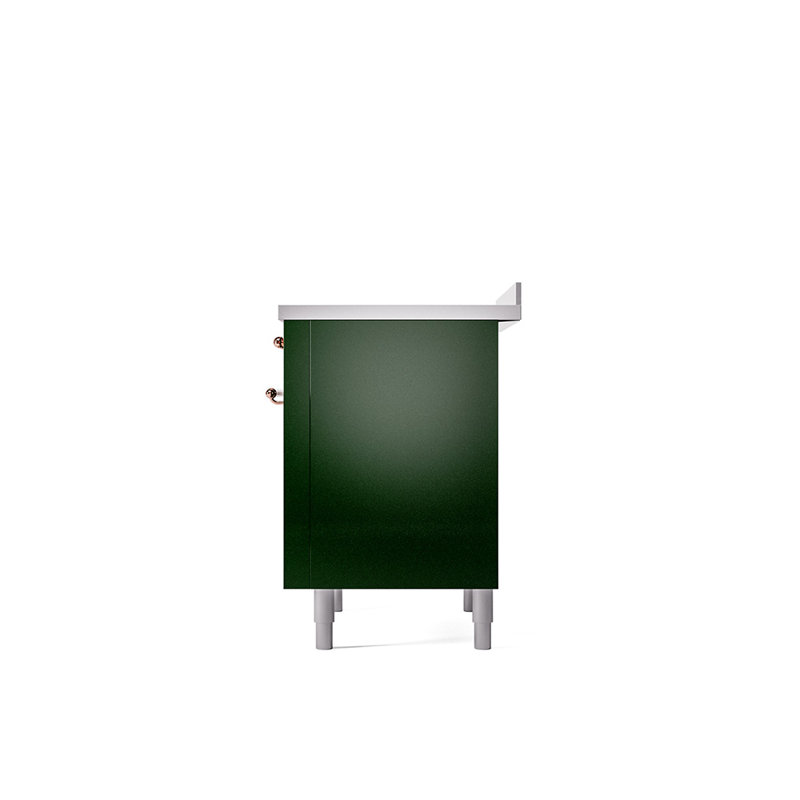 ILVE Nostalgie II Series 36 inch Induction Range with 6 Induction Elements (Glass Door), Emerald Green/Copper