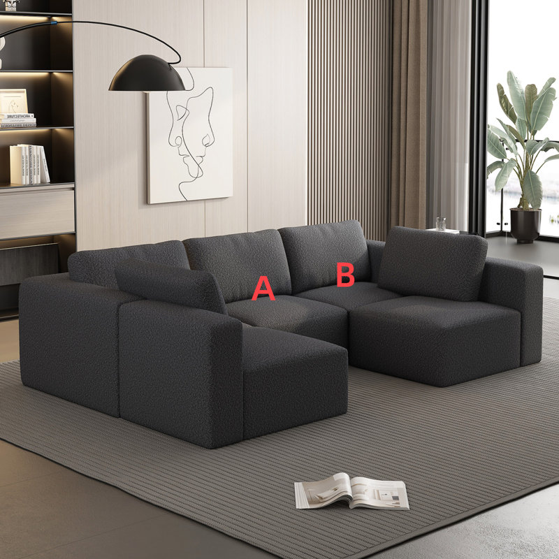 104.32*70.86 Modular Sectional Sofa Sleeper Couch, Sectional Sofa With Chaise And Ottoman, Convertible U Shaped Modular Sofa Set