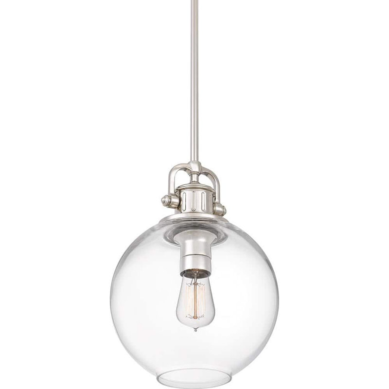 Luminaire sphère suspendu 1 lumières simple Knowle, Nickel poli