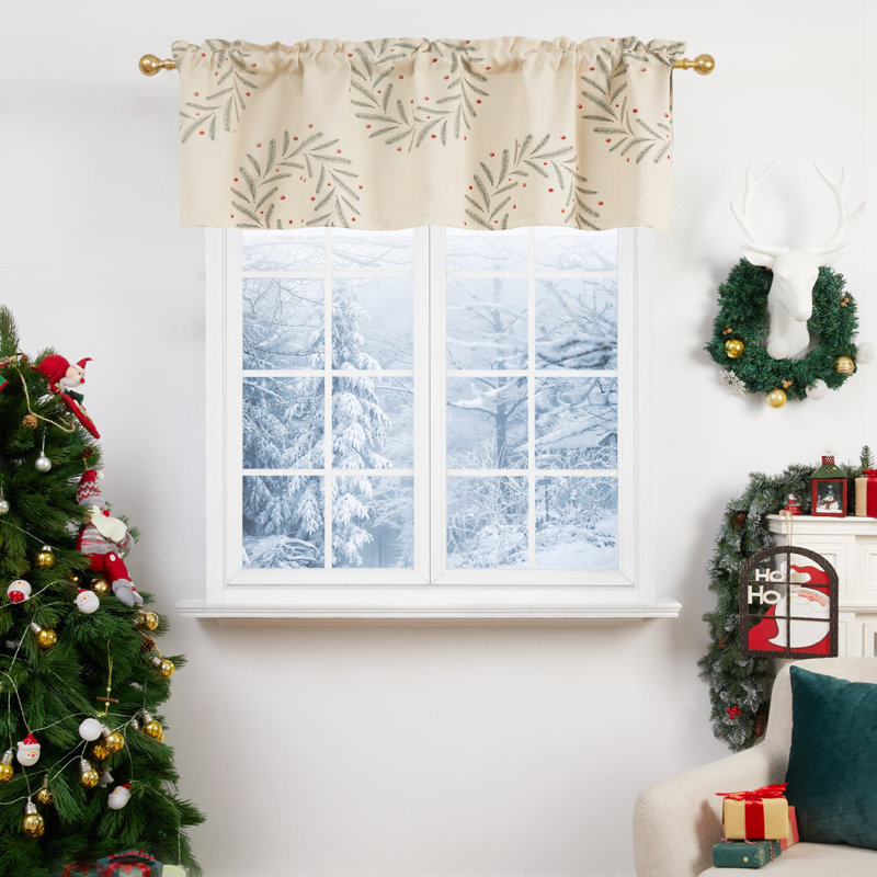 Cantonnière de Noël avec passe-tringle, Kaki