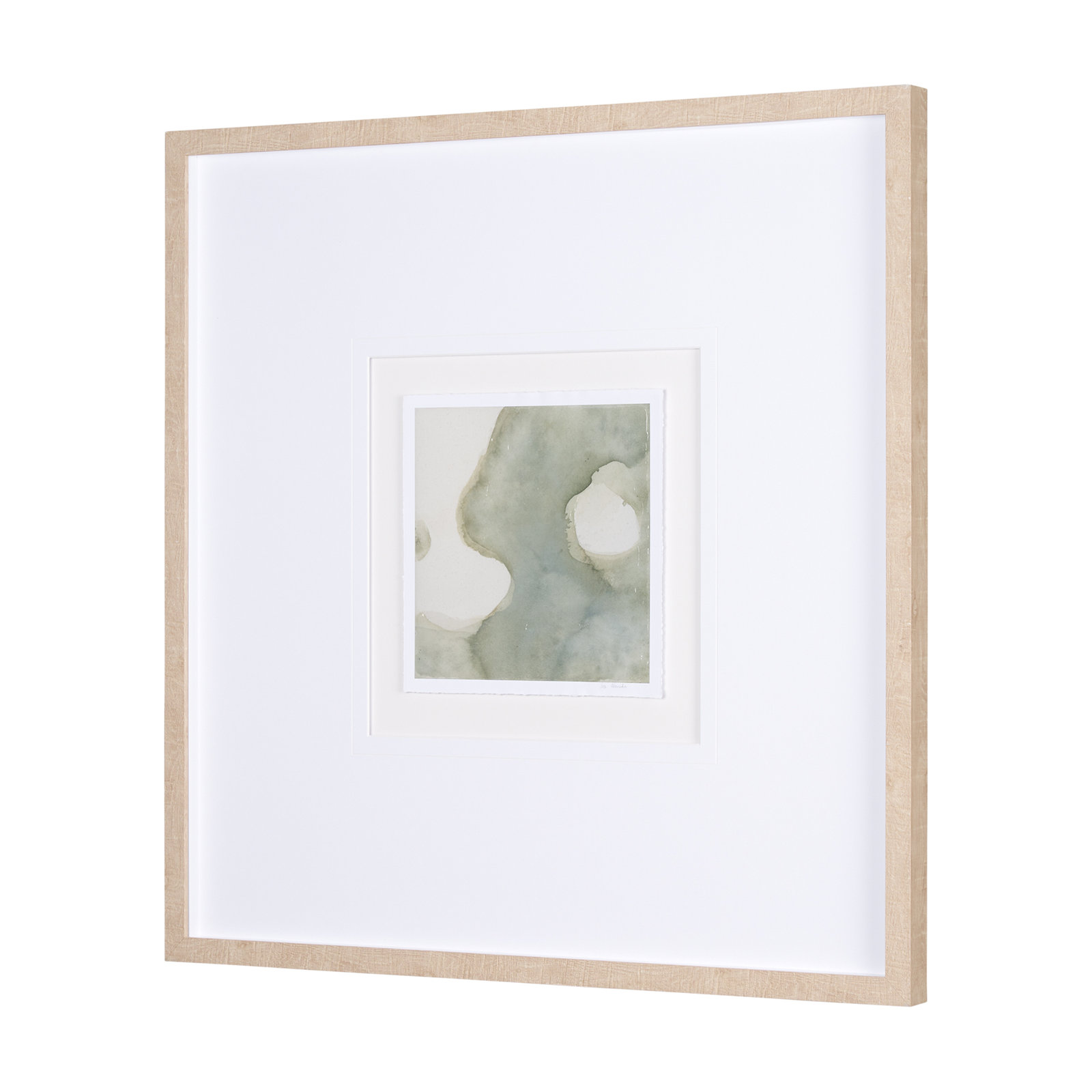 Solitude by Ira Havuka a Hand Embelished Textured Canvas, 31.5" H x 31.5" W x 1.625" D, Brown Framed Wood, White