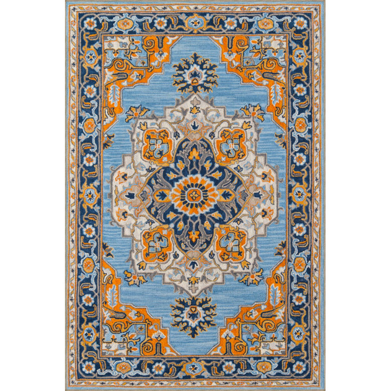 Tapis décoratif multicolore traditionnel lavable, Sous-tapis rectangulaire de 3 pi 3 po x 4 pi 11 po