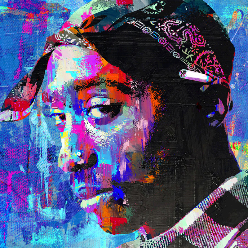 "Tupac final" par Stephen Chambers, impression sur toile tendue, L 36 po x H 36 po