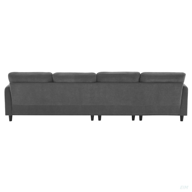Cloud Chenille Fabric, L-Shaped Sectional Sofa (Sectional), Gray Chenille