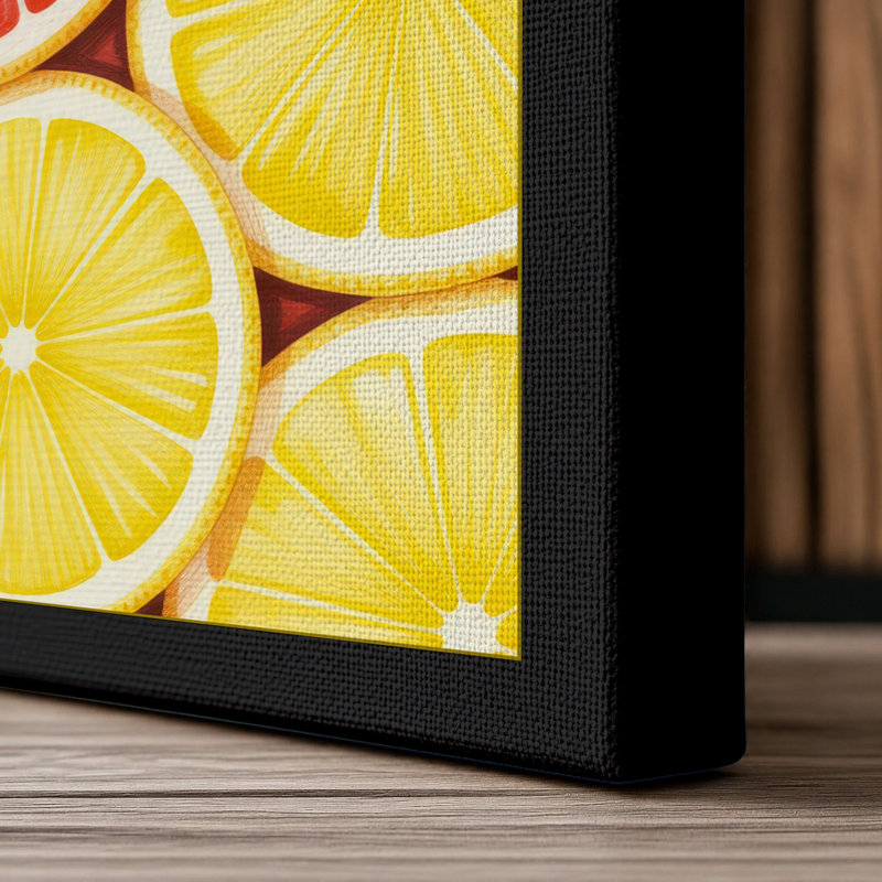 Citrus Abundance Modern - Wrapped Canvas, 30x20 - 76.2 x 50.8 cm, Black Border
