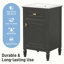 Meuble-lavabo vert de 20 po avec lavabo, pieds en bois massif, tablette réglable, tiroir inclinable, boutons en alliage de zinc, armoire autoportante moderne pour petite salle de bain-321612399